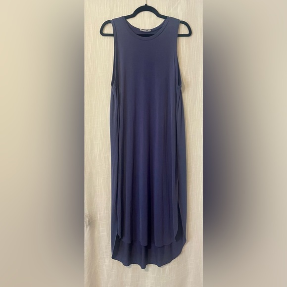 Lush Washed Denim Blue Midi Dress - Picture 2 of 10